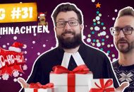 Weihnachten 2021: Bild zeigt Jens und Achim aus der #BRENZWG mit Geschenken und erstauntem Blick